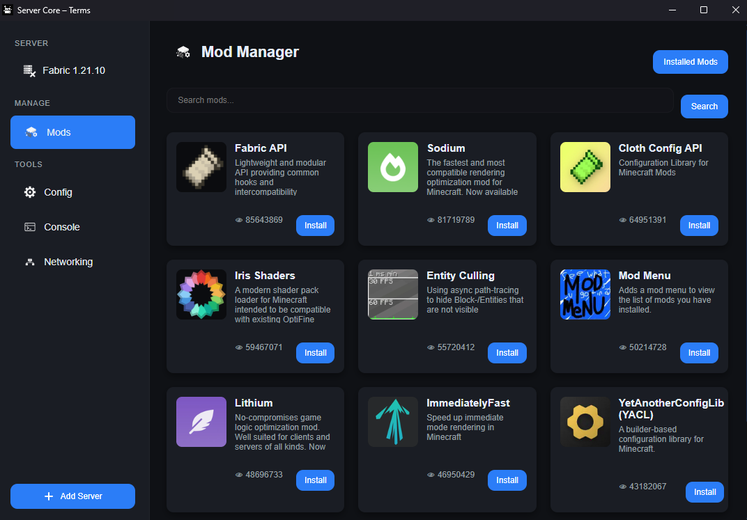 Built in Mod Manager